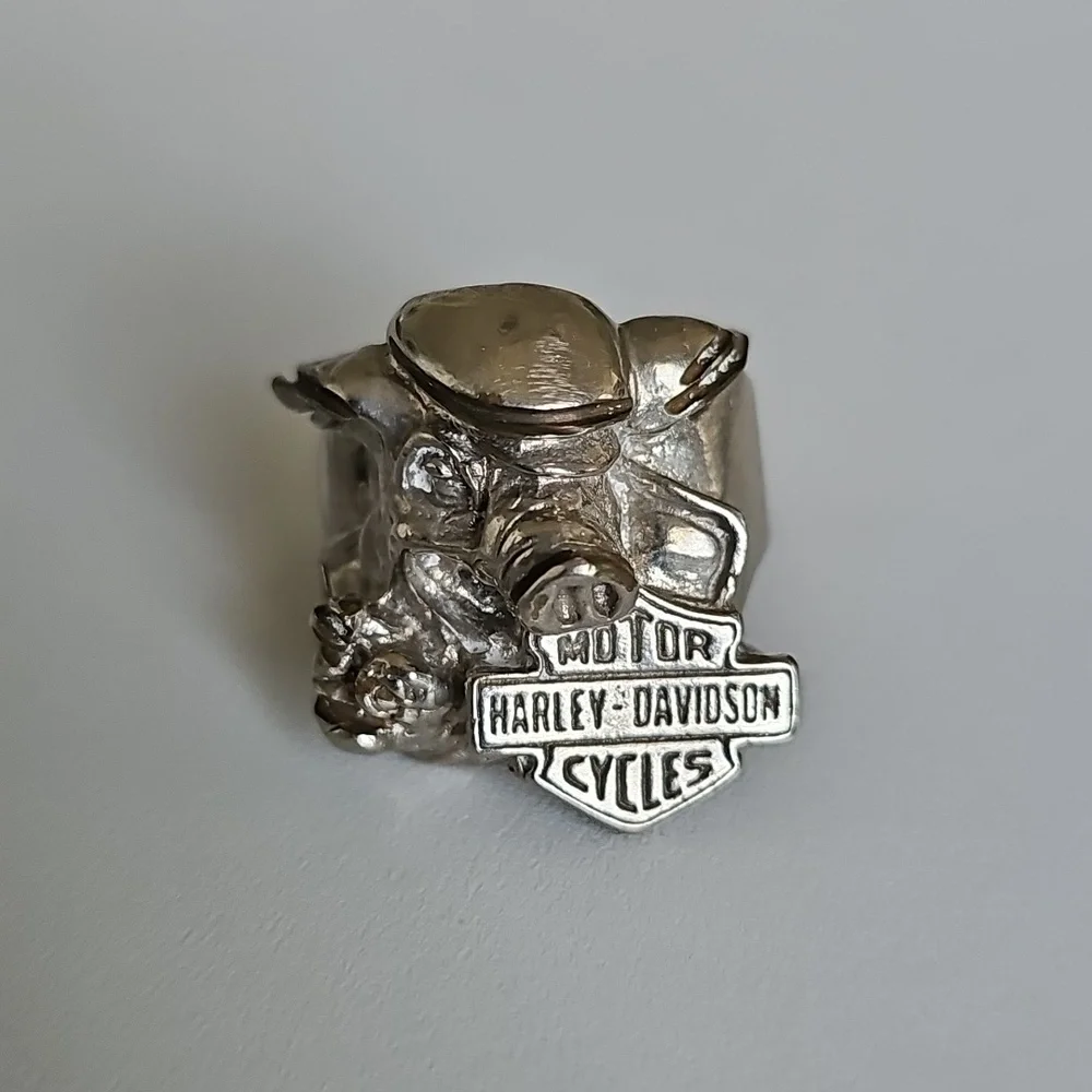 Harley-Davidson Silver Hog Vintage Ring - Picture 1 of 3